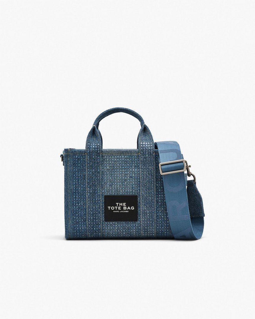 Marc Jacobs The Crystal Canvas Small Tote Bag crystal Denim