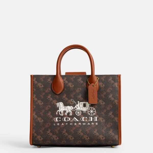 Coach Ace Tote 26 With Horse And Carriage Print dark