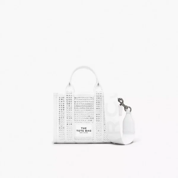 Marc Jacobs The Crystal Canvas Crossbody Tote Bag white crystal