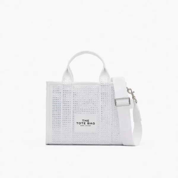 Marc Jacobs The Crystal Canvas Small Tote Bag white crystal