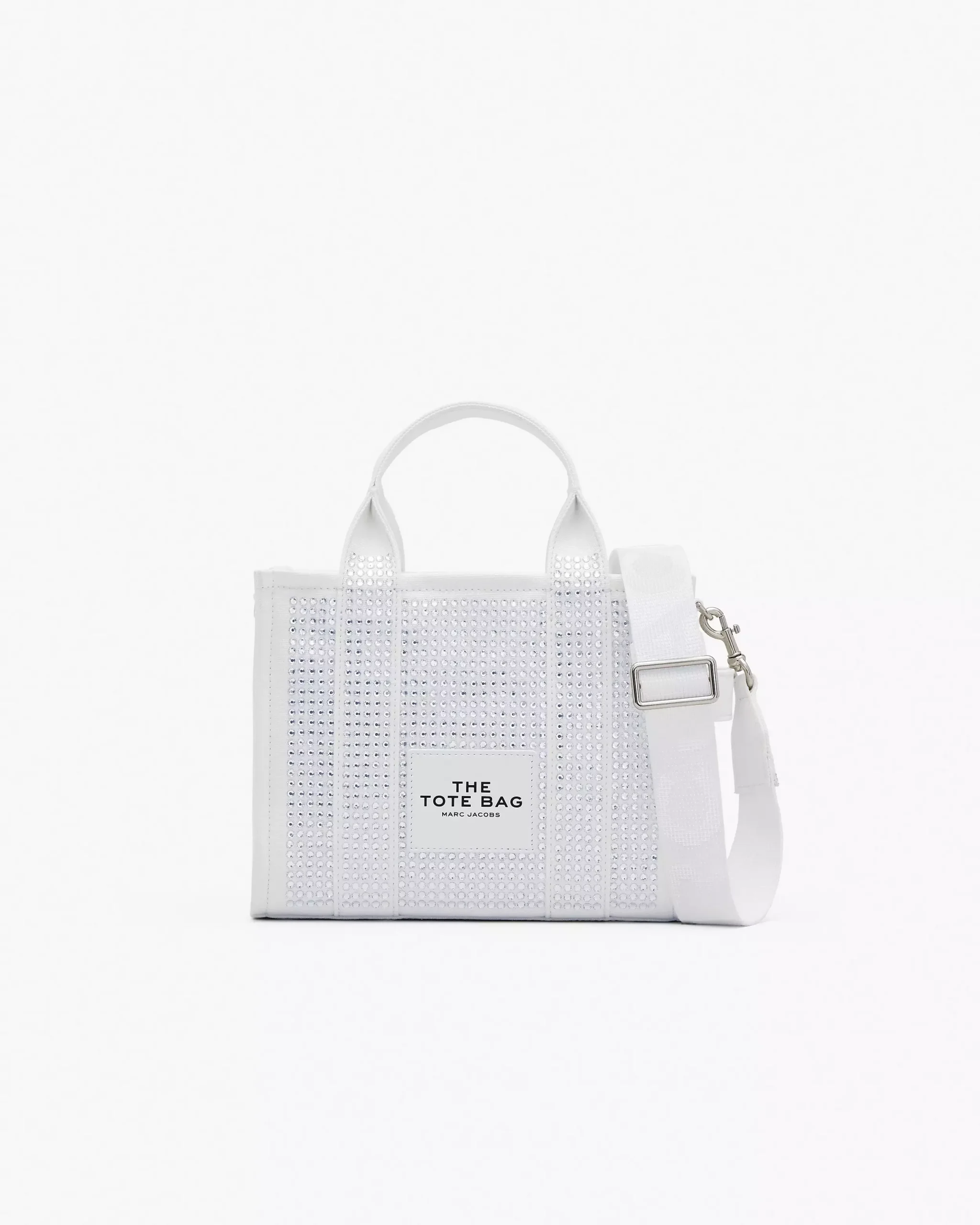 Marc Jacobs The Crystal Canvas Small Tote Bag white crystal