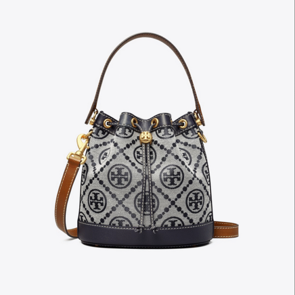 Tory Burch T Monogram Bucket Bag Navy