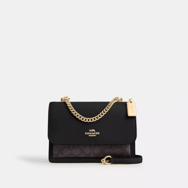 Coach Klare Crossbody Bag In Signature Canvas Walnut Black