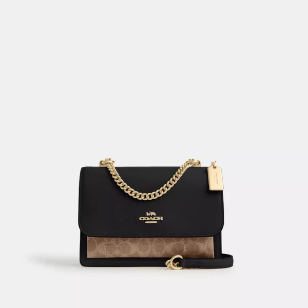 Coach Klare Crossbody Bag In Signature Canvas Tan Black