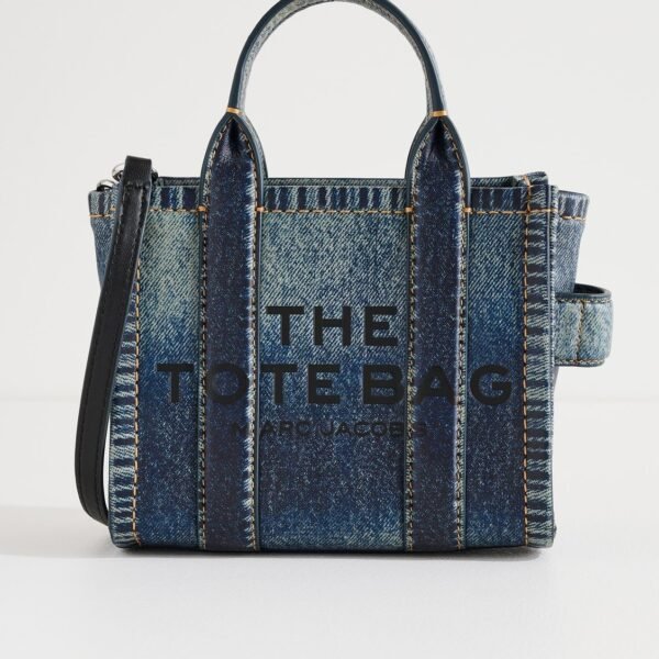 Marc Jacobs The Denim Printed Leather Crossbody Tote Bag