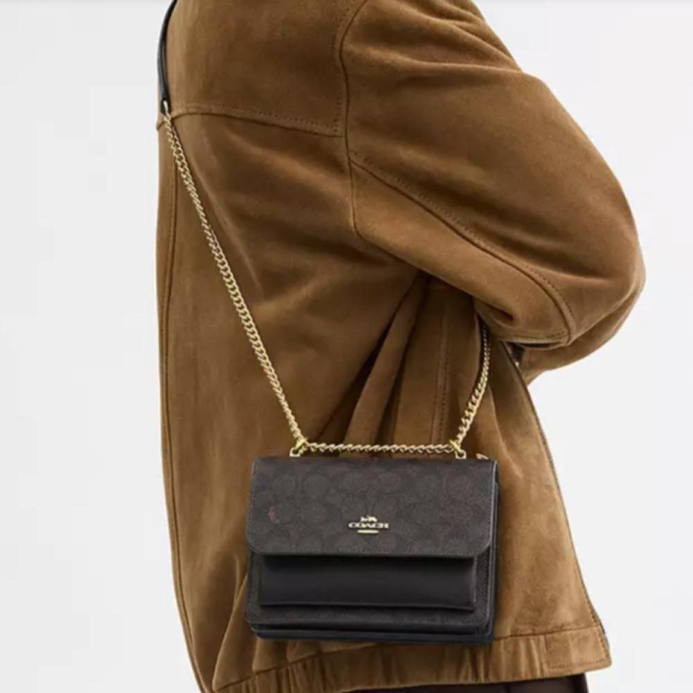 Coach Mini Klare Crossbody Bag In Signature Canvas Walnut Black - Image 7