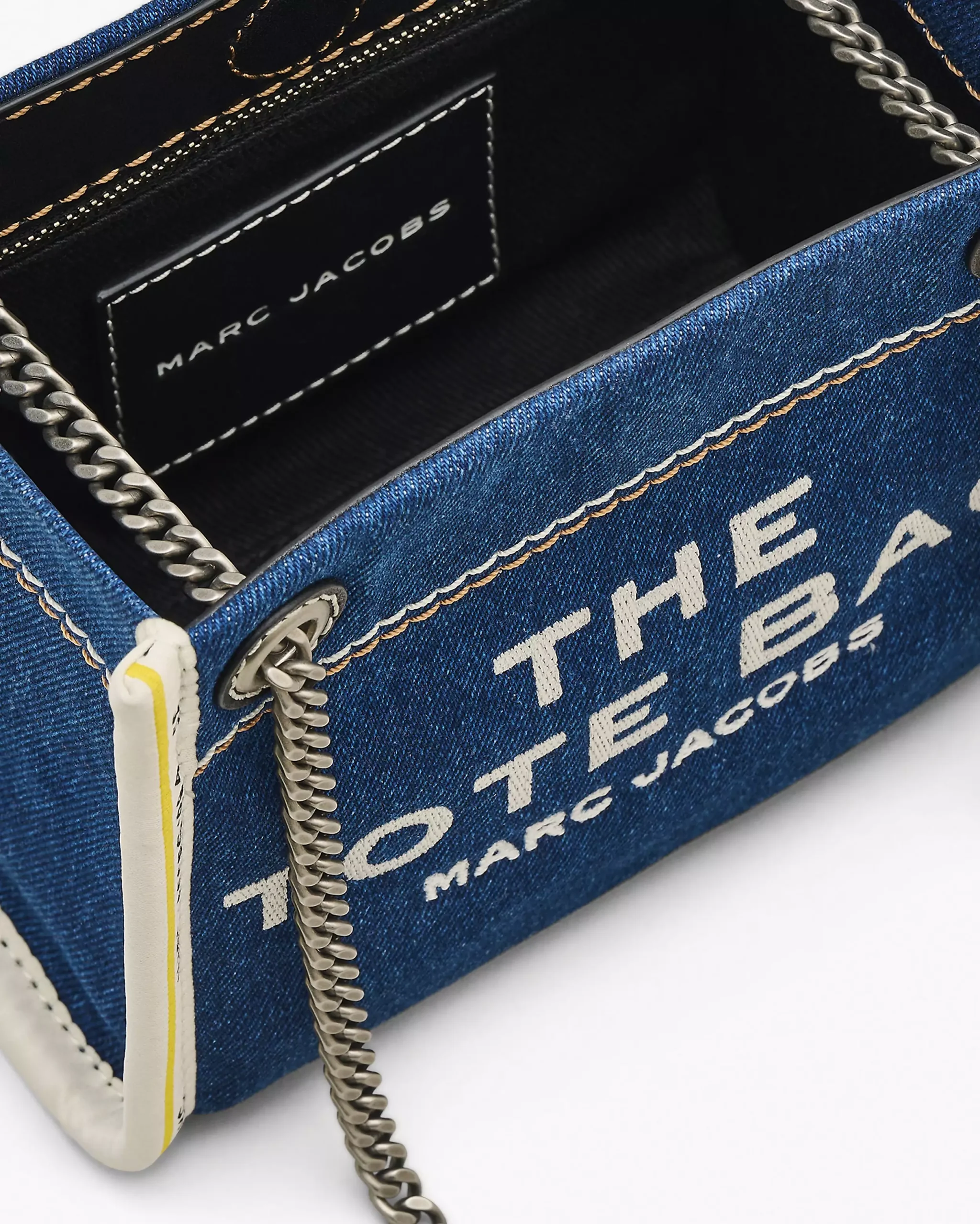 The Marc Jacobs Denim Chain Crossbody Tote Bag Dark Wash - Image 7