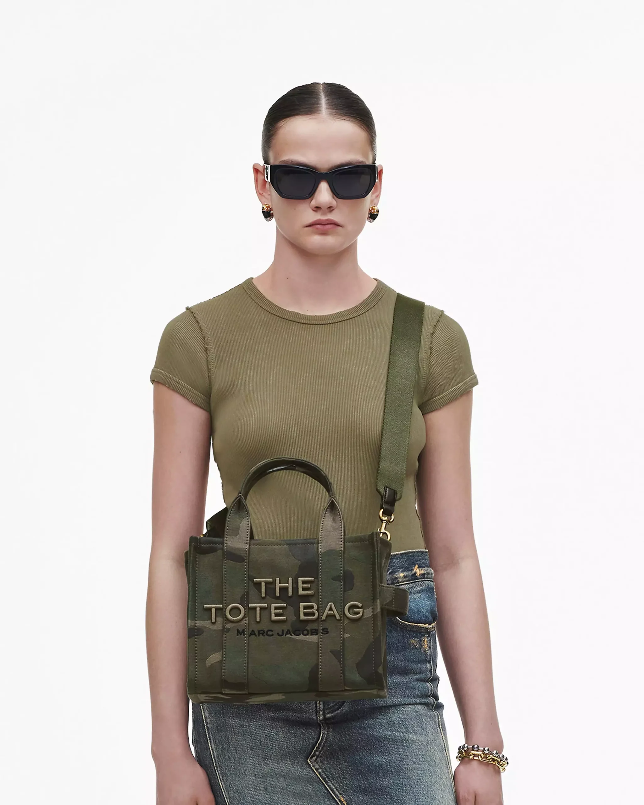 THE MARC JACOBS CAMO JACQUARD SMALL TOTE BAG Green - Image 2
