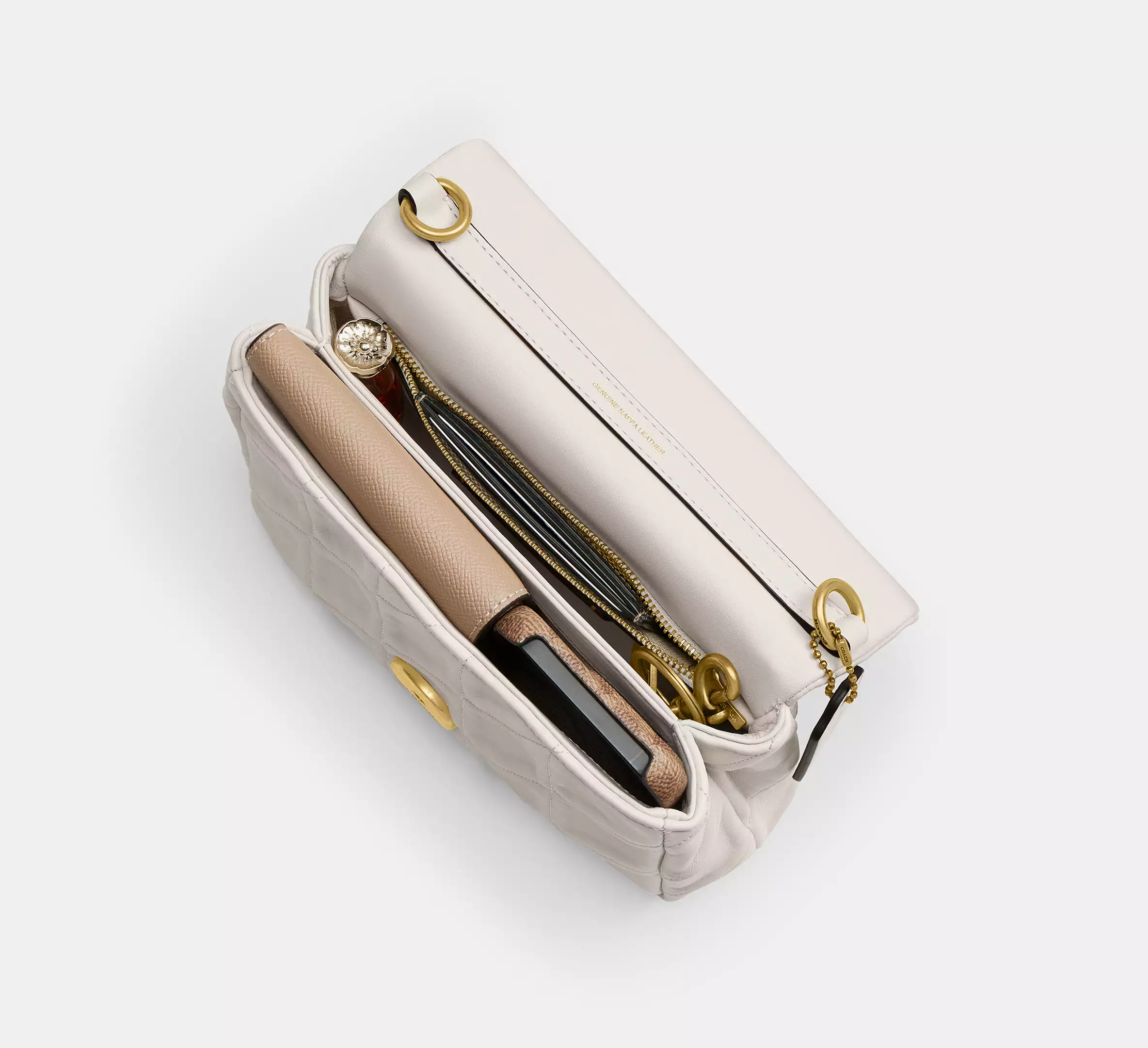 Coach Times Square Tabby Shoulder Bag With Quilting Chalk - Image 4