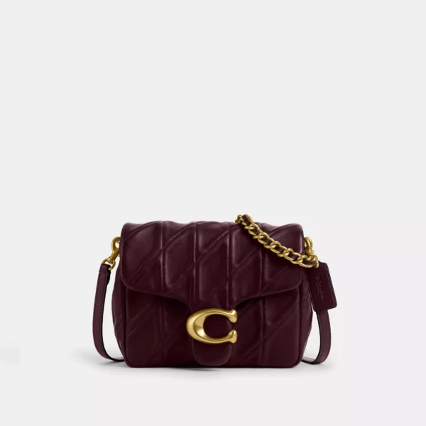 Coach Times Square Tabby Shoulder Bag With Quilting Merlot