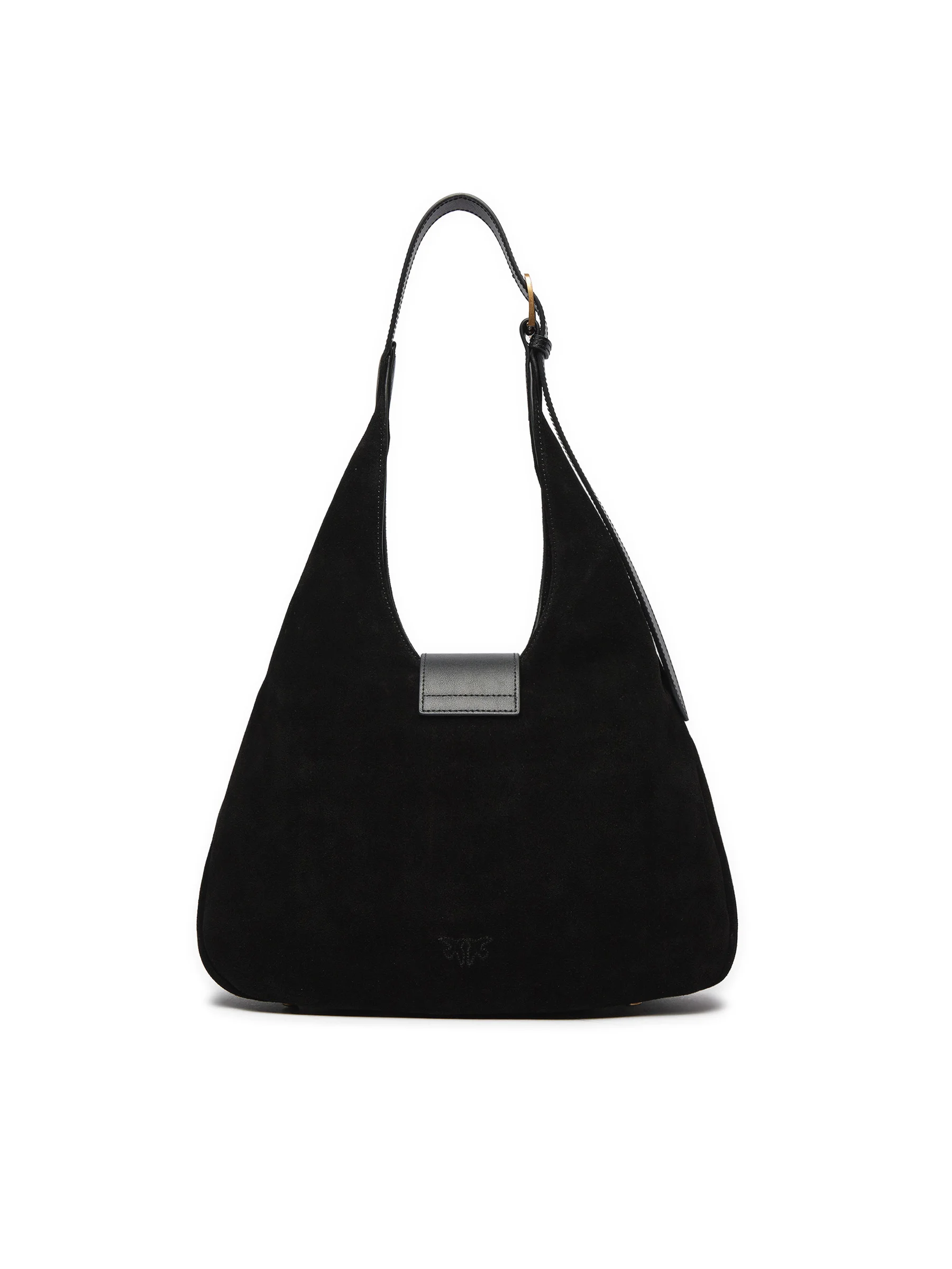 PINKO Mini Hobo Suede Bag Black - Image 2