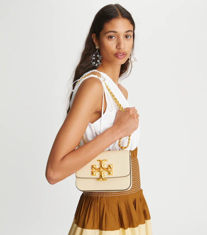 TORY BURCH SMALL ELEANOR LEATHER BAG New Cream - Image 5