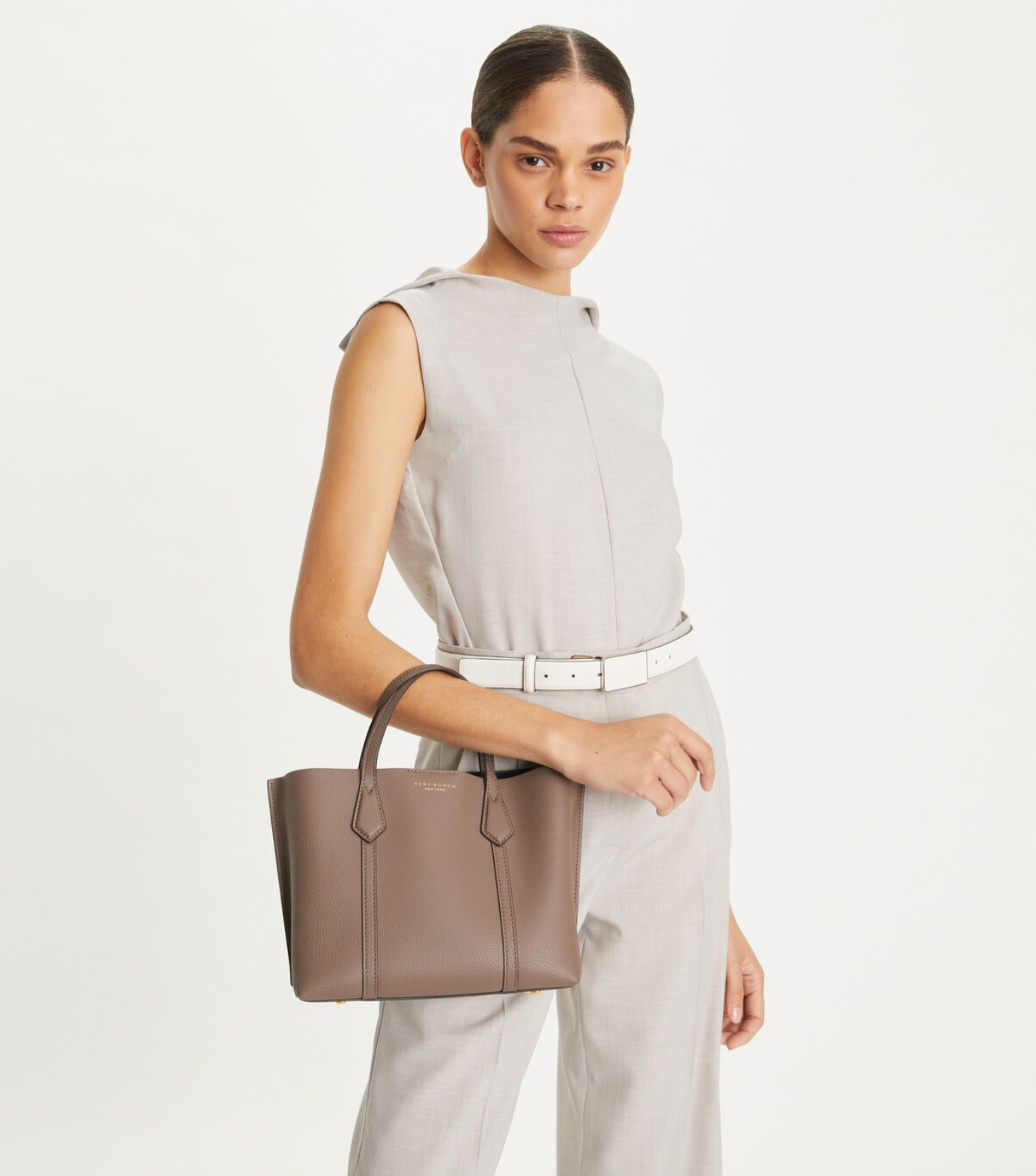 Tory Burch Small Perry Triple-compartment Tote Bag Clam Shell - Image 6