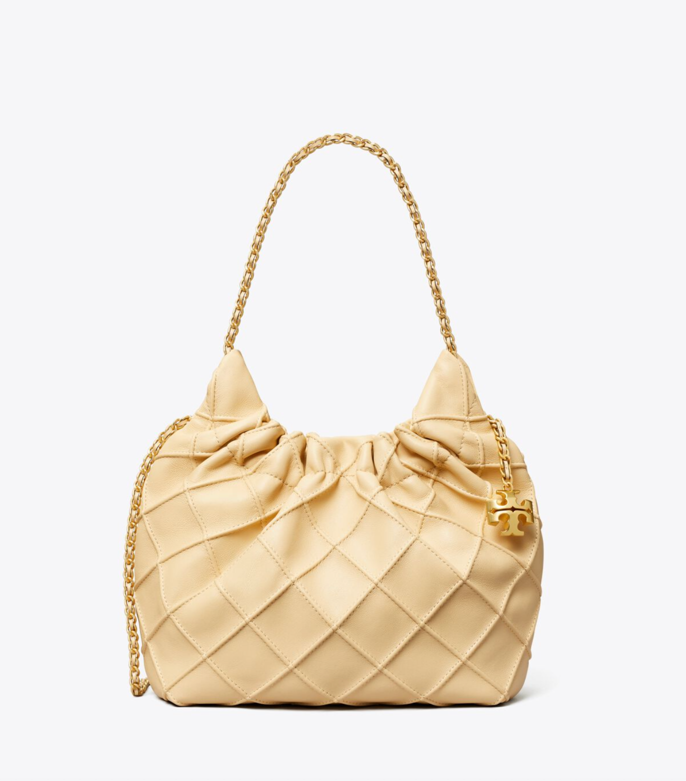 Tory Burch Mini Fleming Soft Hobo Bag Vanilla Soft Serve