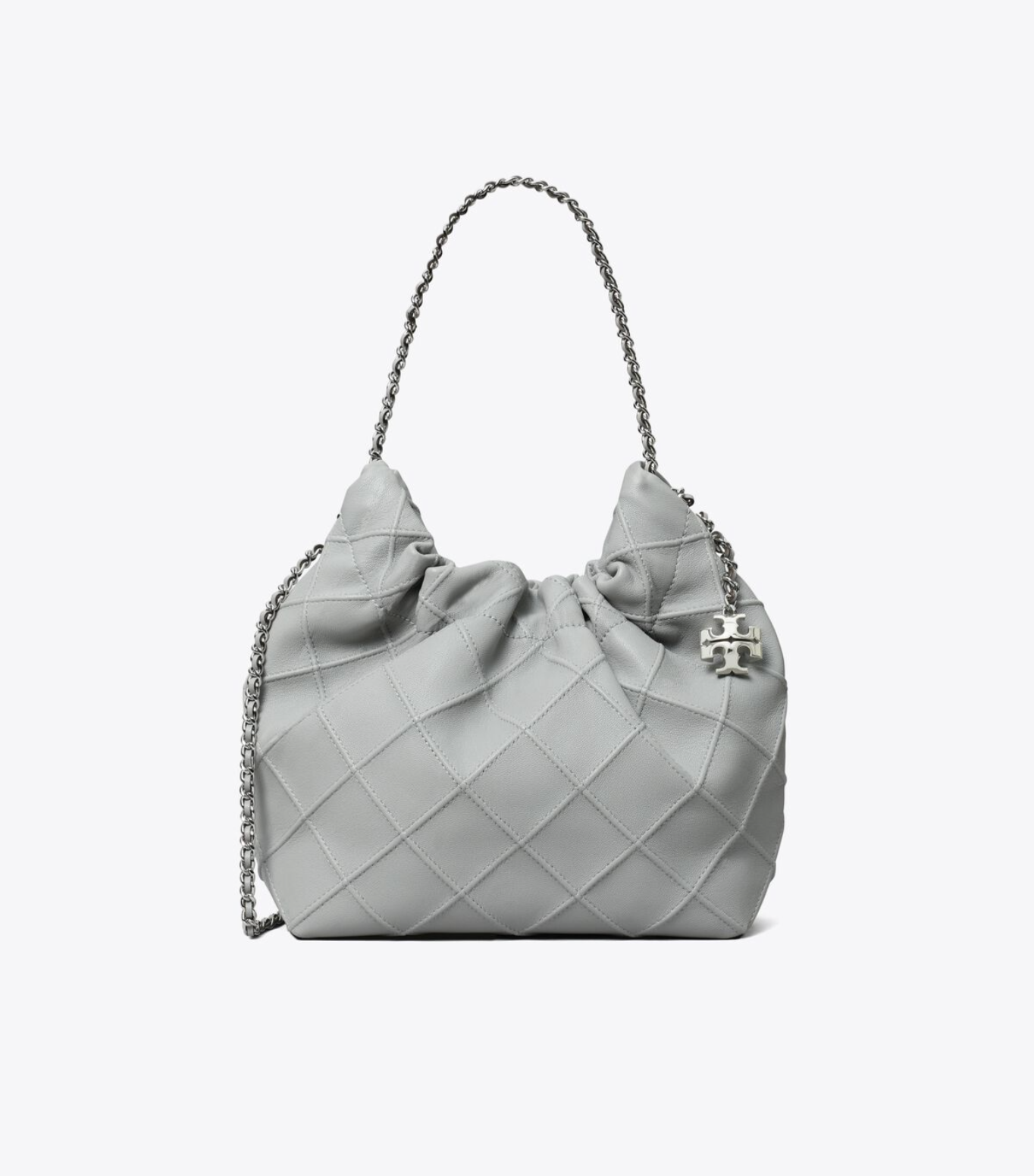 Tory Burch Mini Fleming Soft Hobo Bag Gray