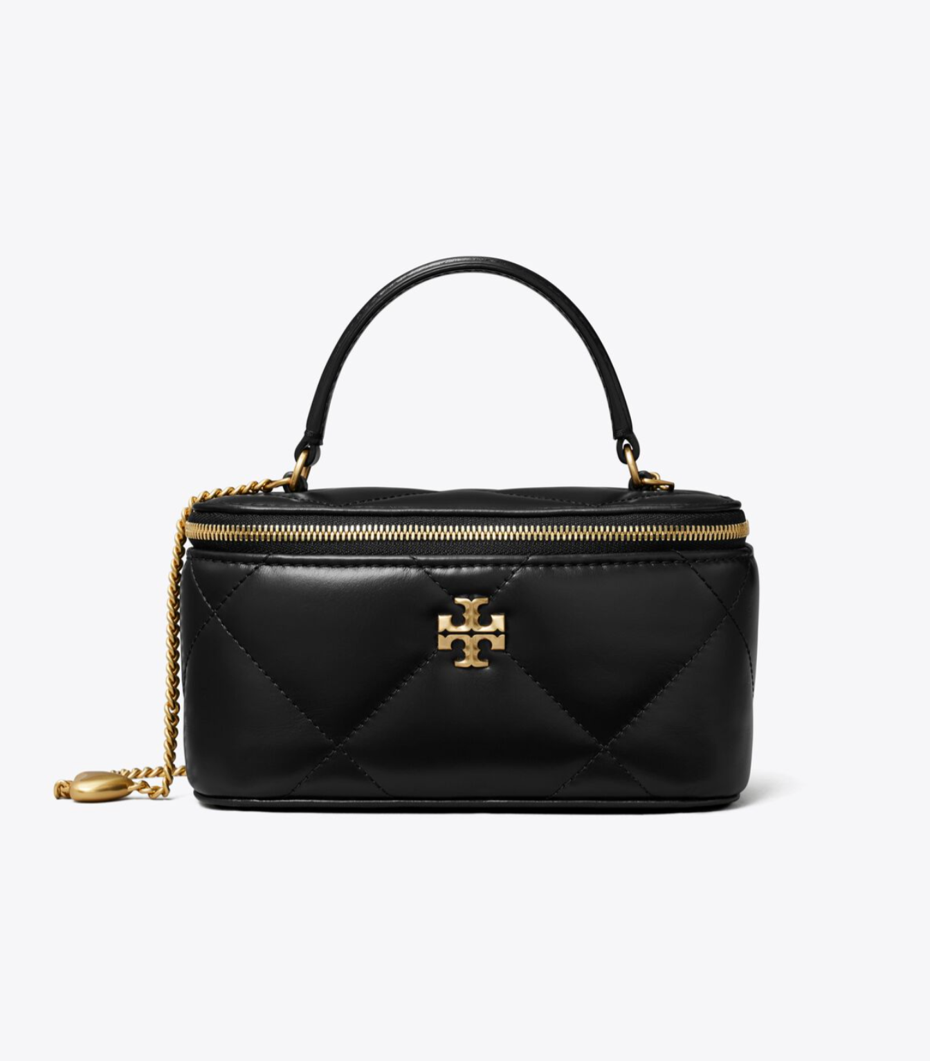 Tory Burch Kira Charm Diamond Quilt Vanity Case Black - Image 2
