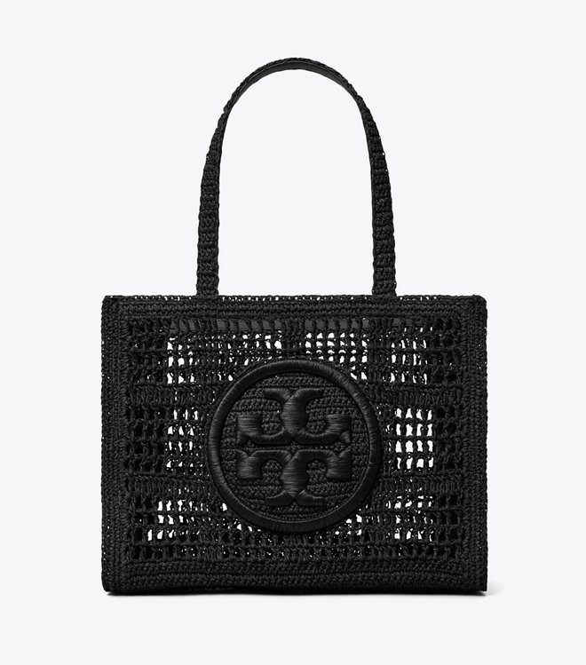 Tory Burch Ella Hand-Crocheted Small Tote Black - Image 2