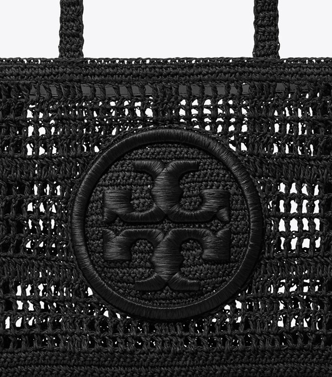 Tory Burch Ella Hand-Crocheted Small Tote Black - Image 3