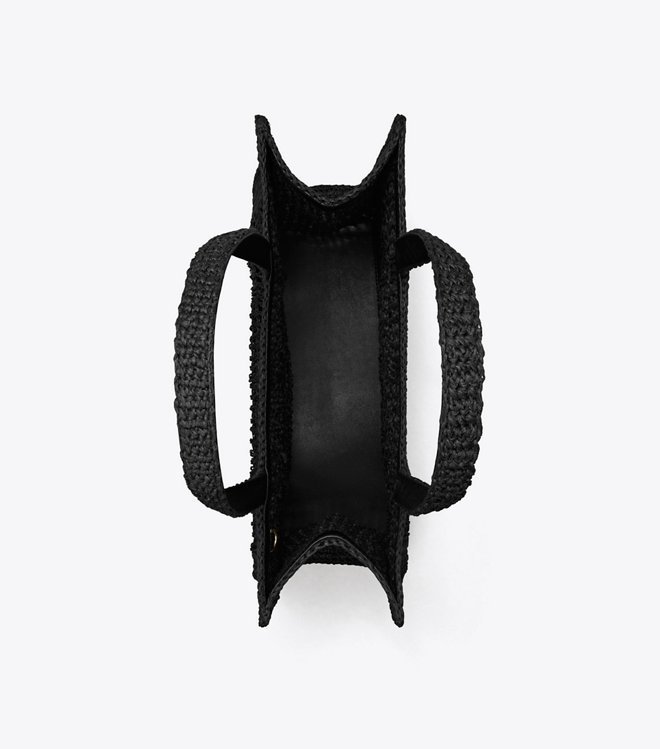 Tory Burch Ella Hand-Crocheted Small Tote Black - Image 4