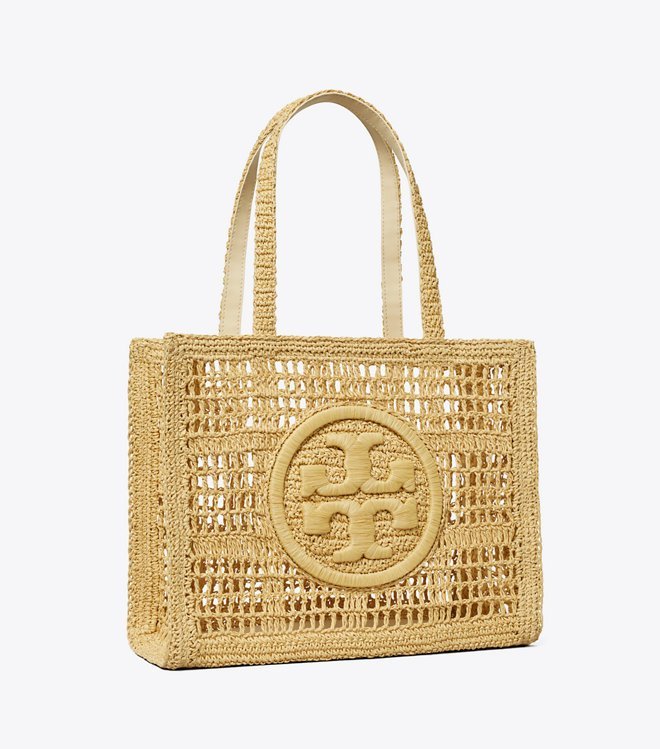 Tory Burch Ella Hand-Crocheted Small Tote Natural
