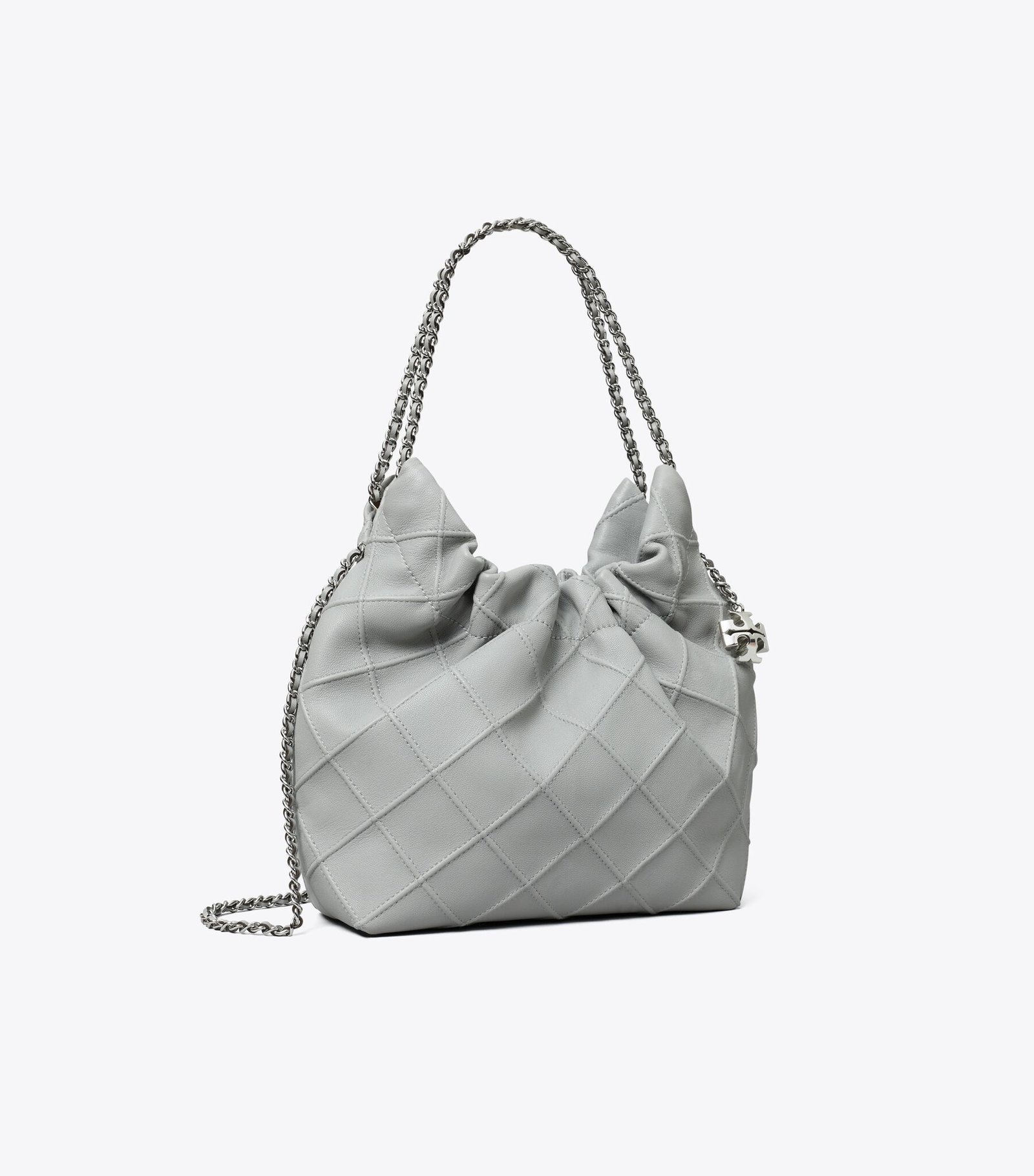 Tory Burch Mini Fleming Soft Hobo Bag Gray - Image 2