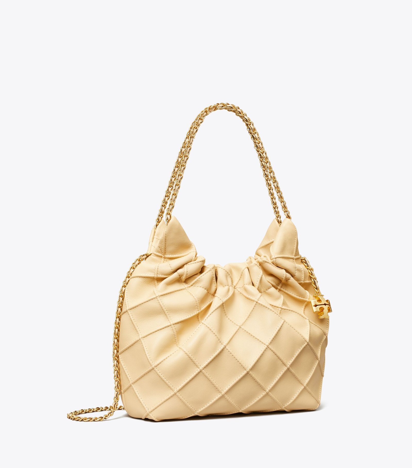 Tory Burch Mini Fleming Soft Hobo Bag Vanilla Soft Serve - Image 2