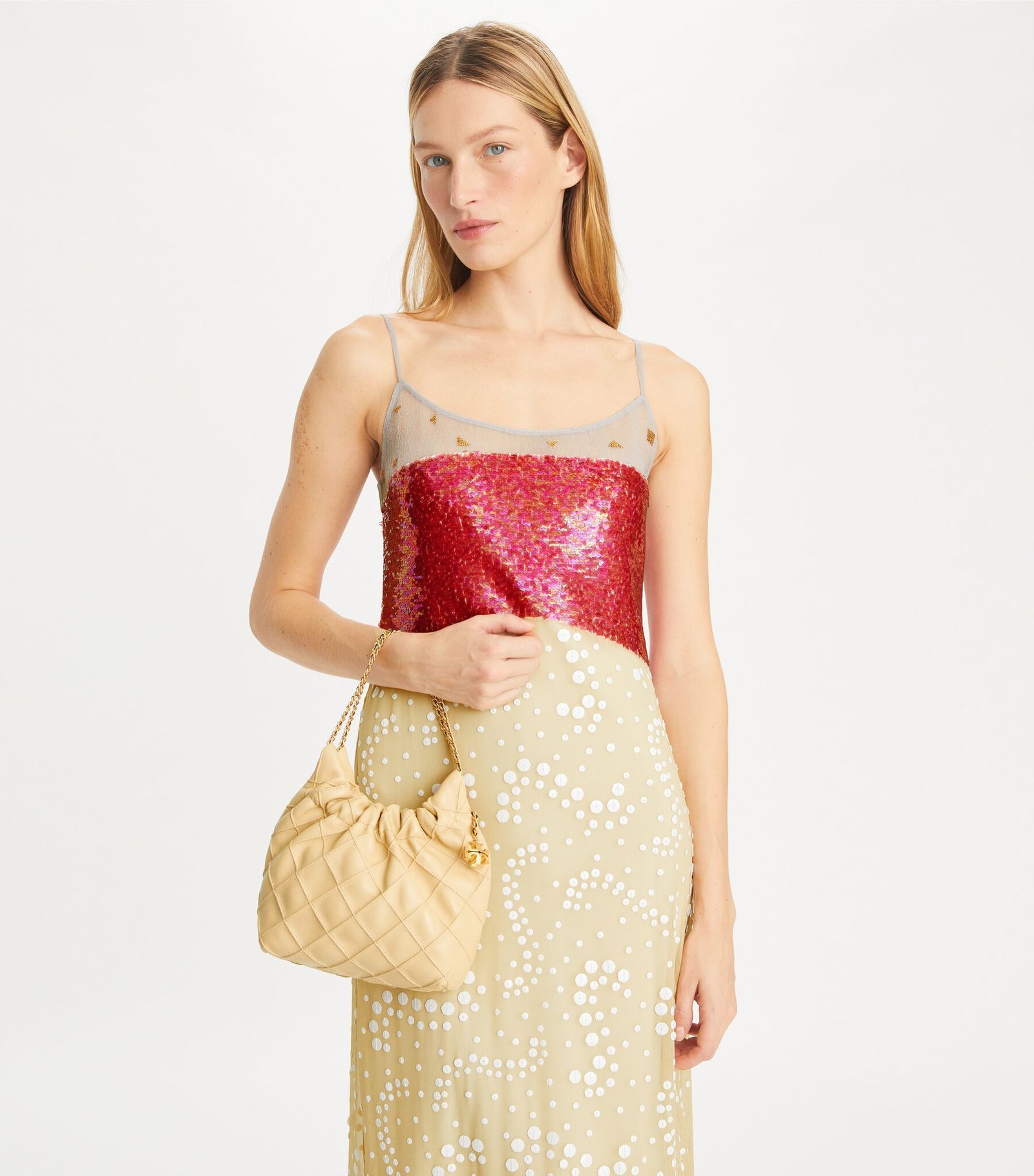 Tory Burch Mini Fleming Soft Hobo Bag Vanilla Soft Serve - Image 7