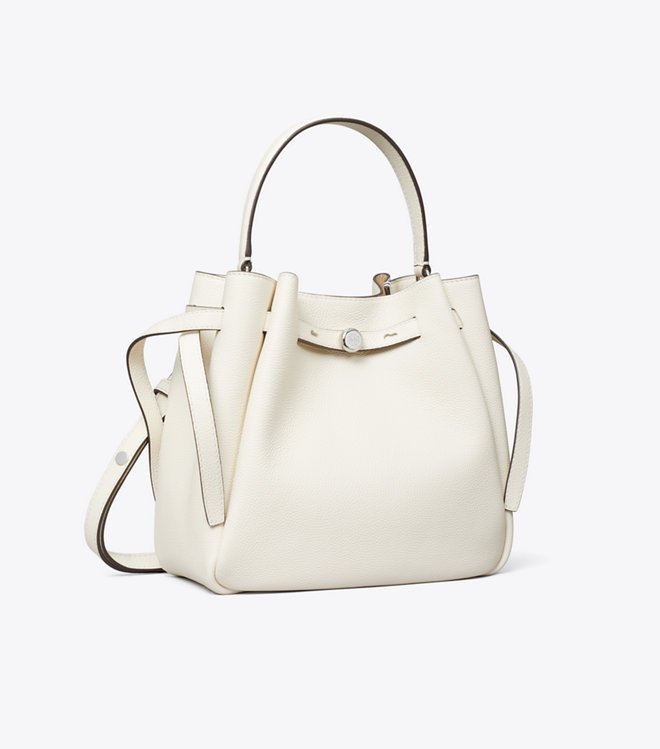 Tory Burch Romy Bucket Bag Light Cream