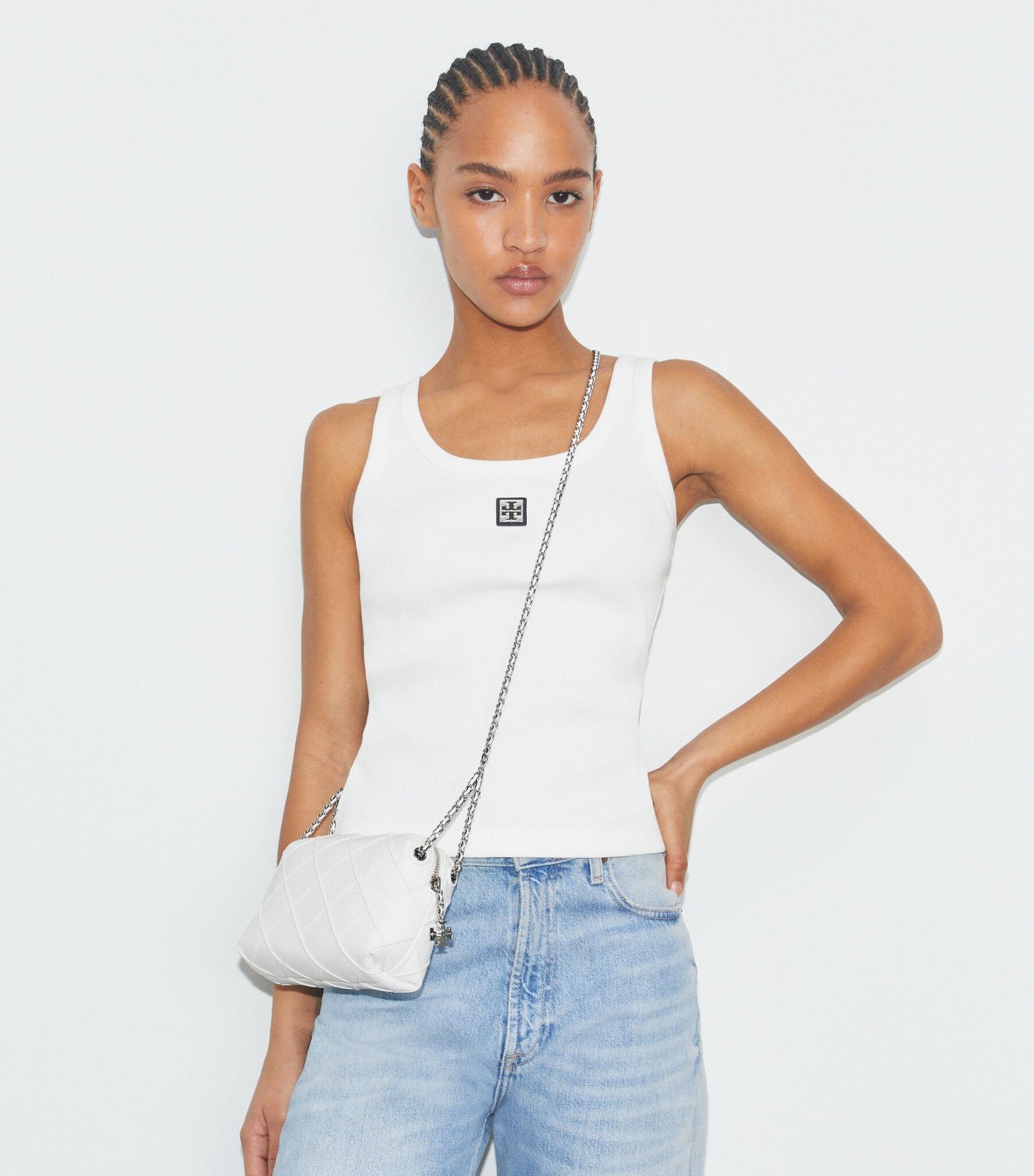 Tory Burch Fleming Soft Crossbody Bag Blanc - Image 3