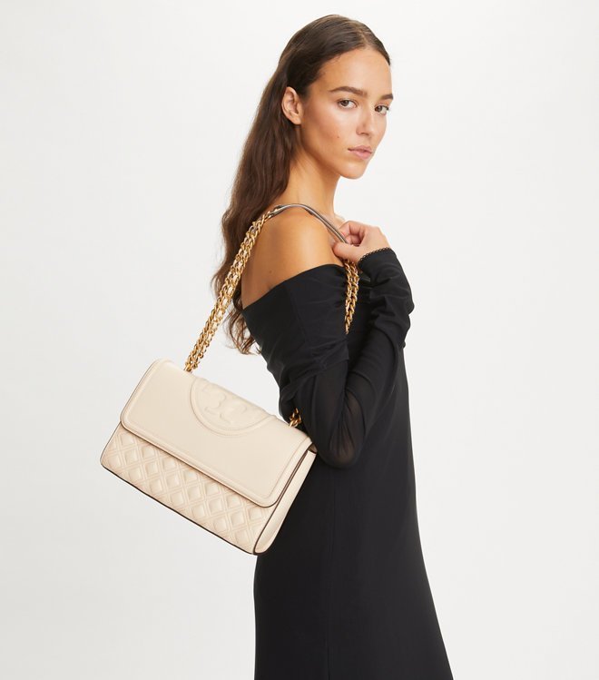 Tory Burch Fleming Convertible Shoulder Bag New Cream - Image 4