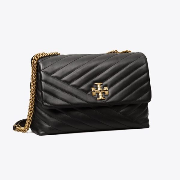 Tory Burch Kira Chevron-Quilted Convertible Shoulder Bag Black
