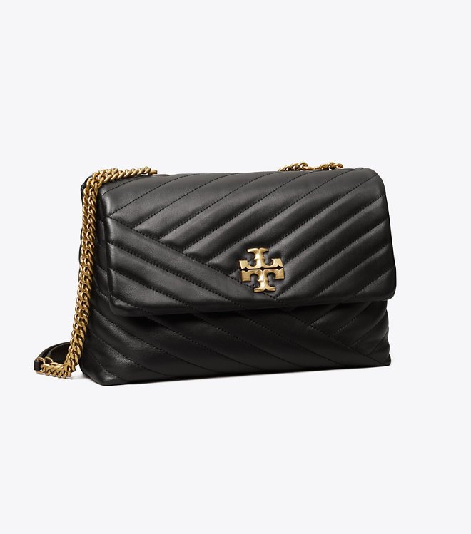 Tory Burch Kira Chevron-Quilted Convertible Shoulder Bag Black