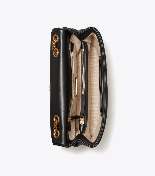 Tory Burch Kira Chevron-Quilted Convertible Shoulder Bag Black - Image 4