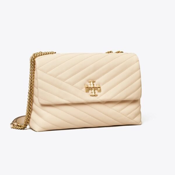 Tory Burch Kira Chevron-Quilted Convertible Shoulder Bag New Cream