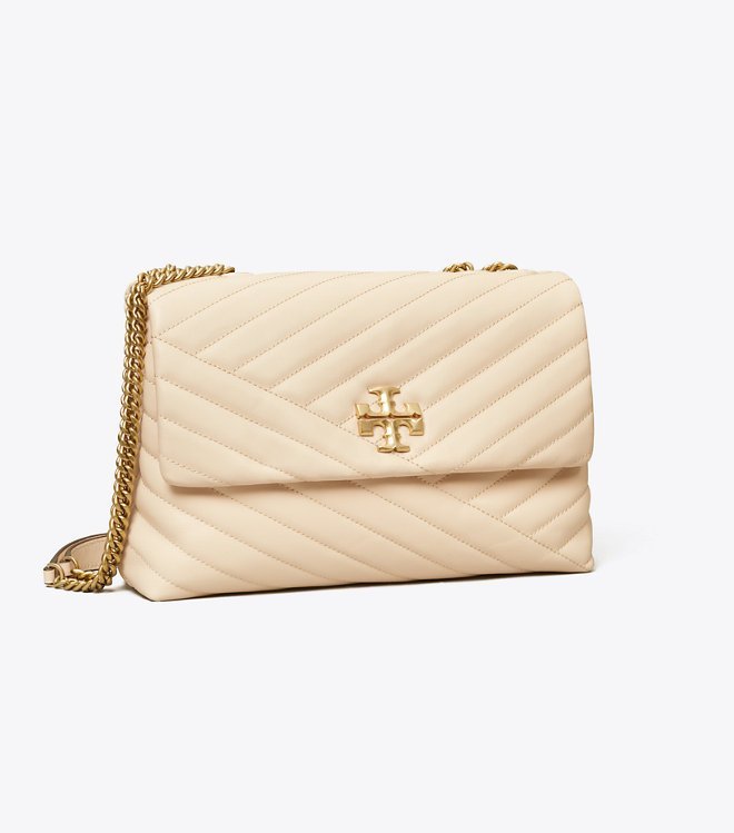 Tory Burch Kira Chevron-Quilted Convertible Shoulder Bag New Cream