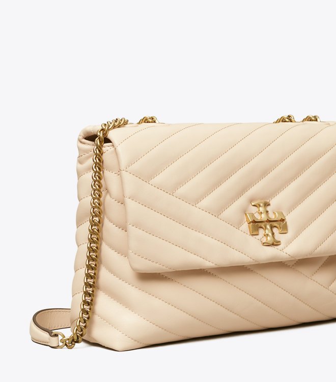 Tory Burch Kira Chevron-Quilted Convertible Shoulder Bag New Cream - Image 3