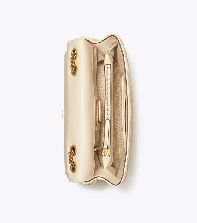 Tory Burch Kira Chevron-Quilted Convertible Shoulder Bag New Cream - Image 4