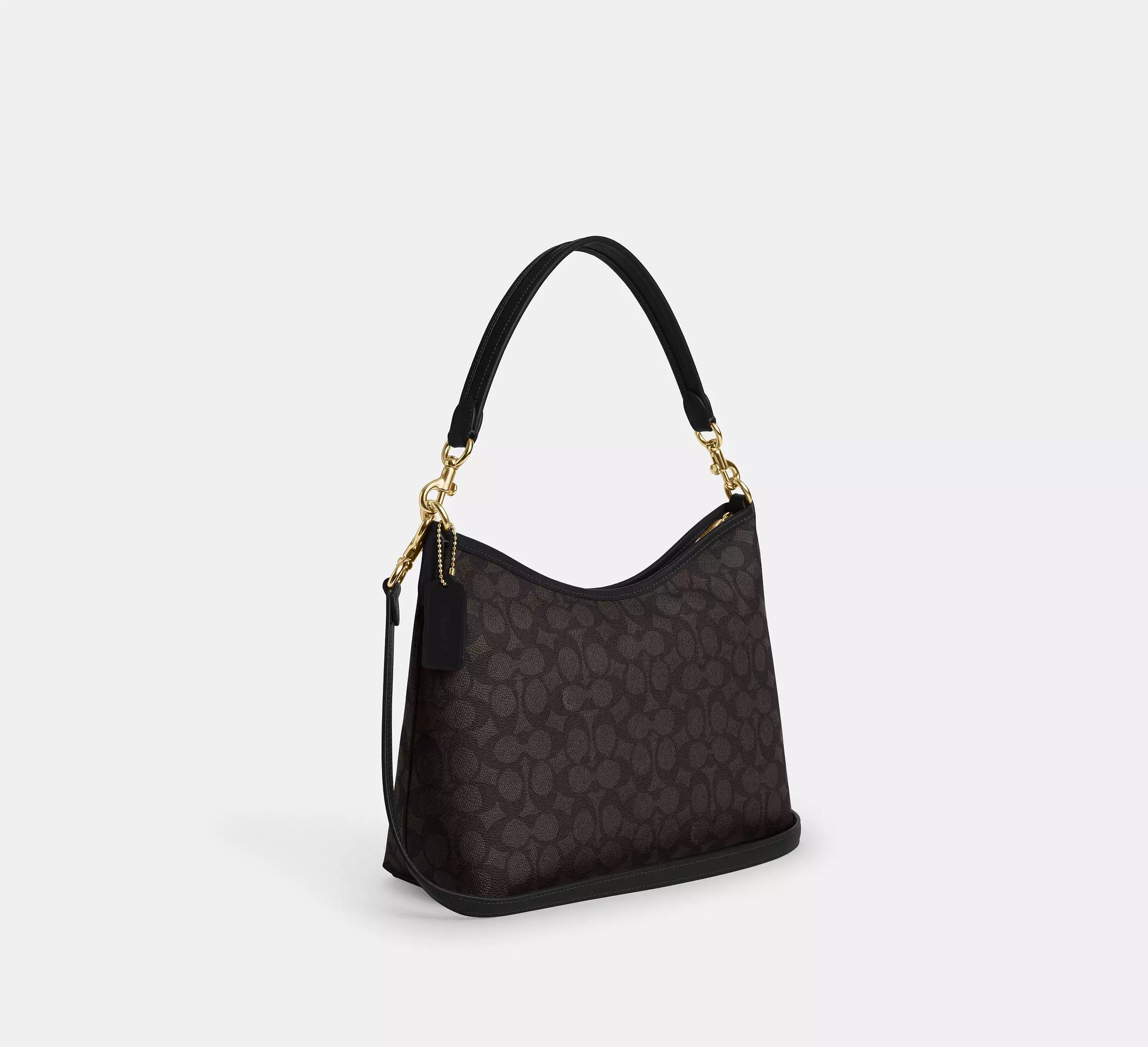 Coach Laurel Shoulder Bag In Signature Canvas Walnut Black - Image 2