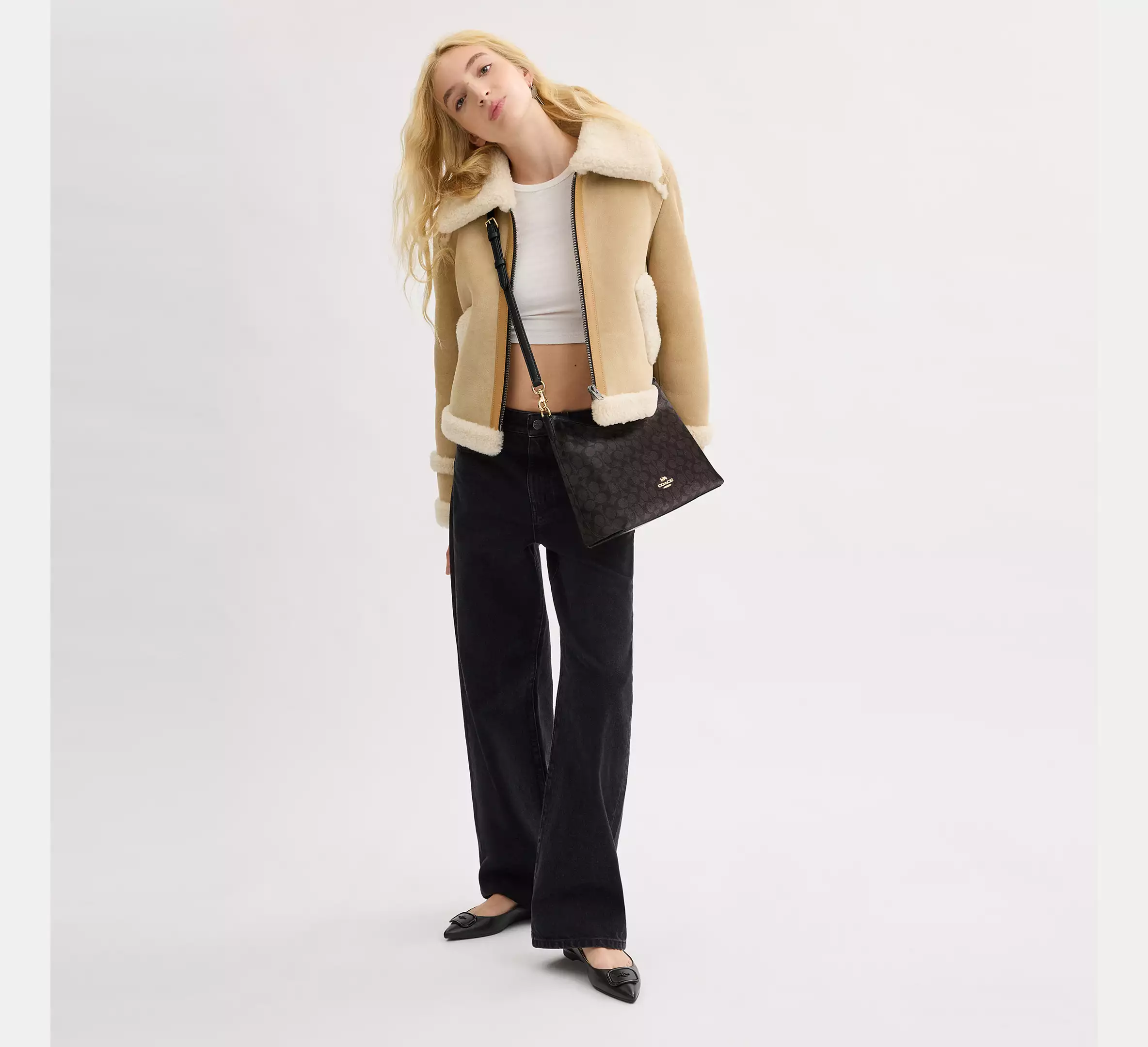 Coach Laurel Shoulder Bag In Signature Canvas Walnut Black - Image 6