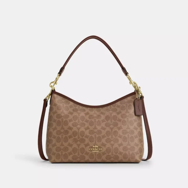 Coach Laurel Shoulder Bag In Signature Canvas Tan Brown