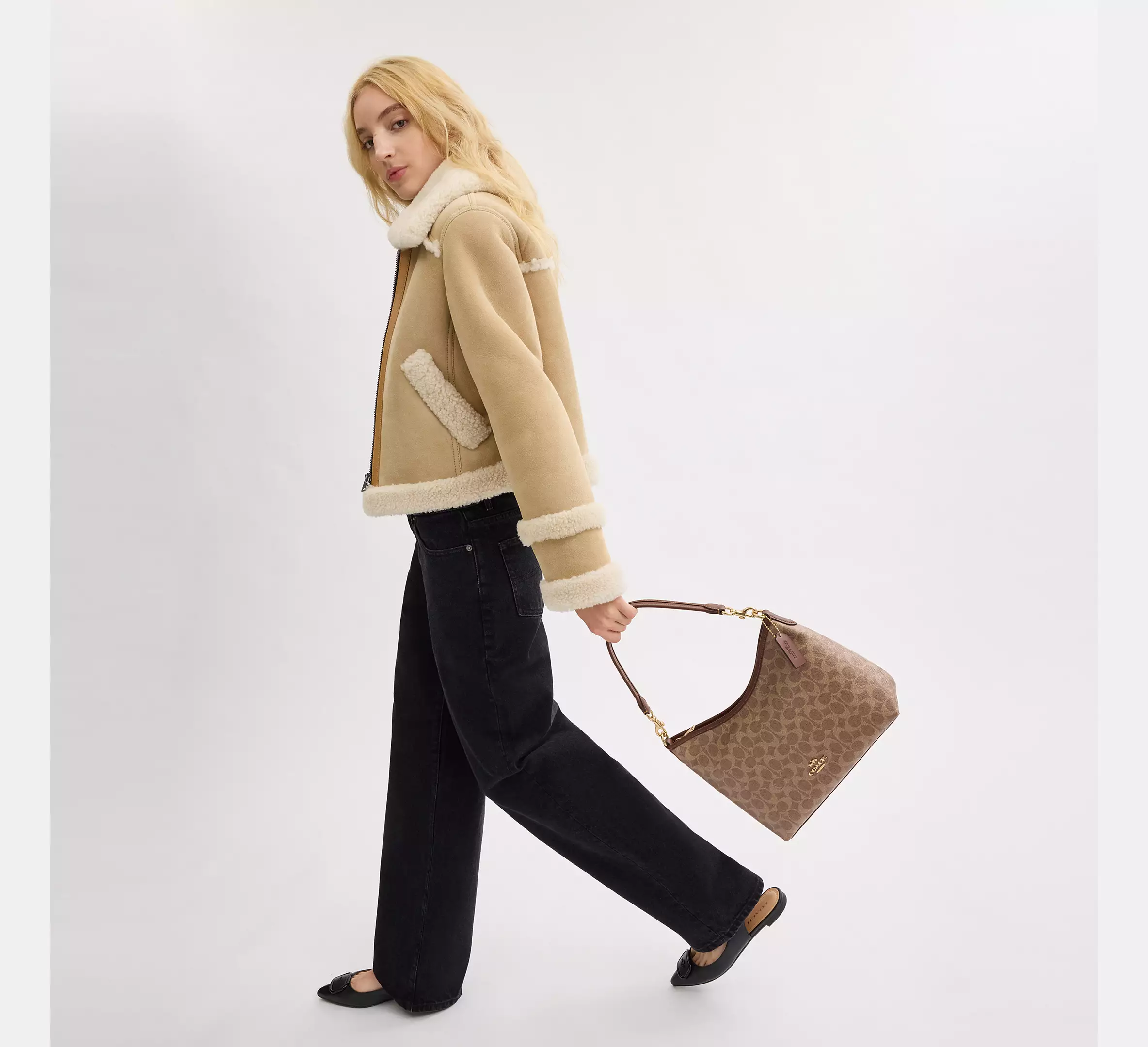 Coach Laurel Shoulder Bag In Signature Canvas Tan Brown - Image 5