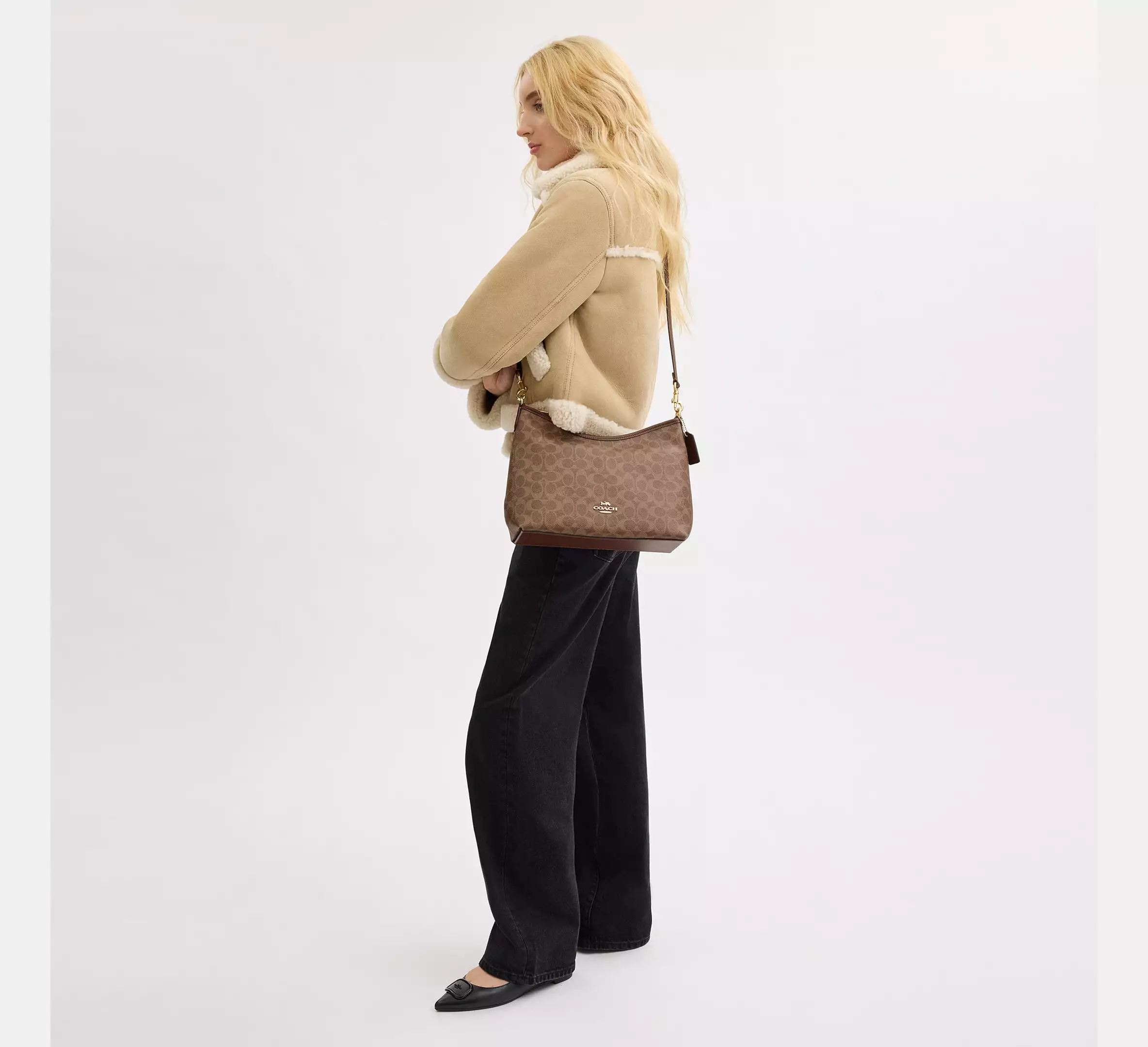 Coach Laurel Shoulder Bag In Signature Canvas Tan Brown - Image 6
