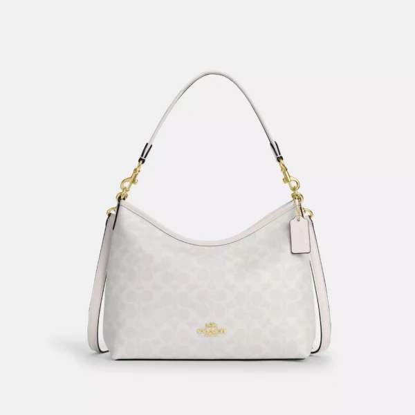 Coach Laurel Shoulder Bag In Signature Canvas White Chalk