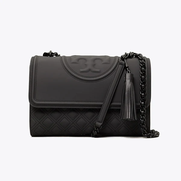 Tory Burch Fleming Convertible Shoulder Bag Black Matte