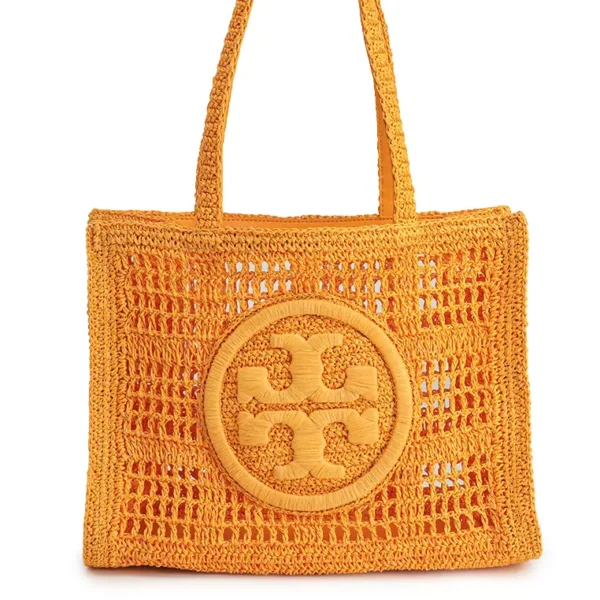 Tory Burch Ella Hand-Crocheted Small Tote Orange