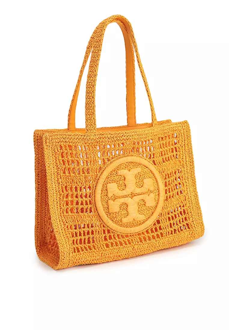 Tory Burch Ella Hand-Crocheted Small Tote Orange - Image 2