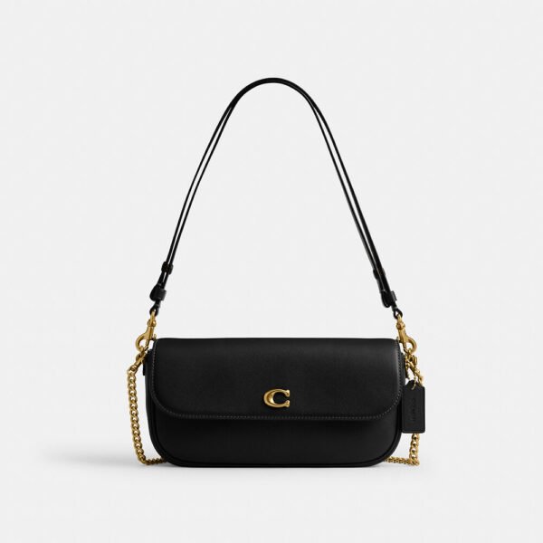 Coach Brook Flap Chain Bag Black
