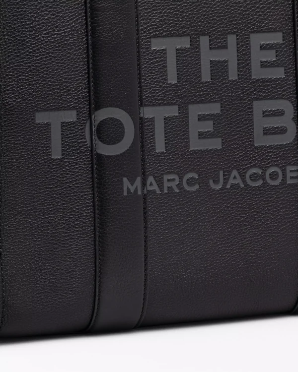 THE Marc Jacobs LEATHER LARGE TOTE BAG Black - Image 5