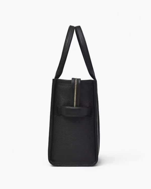 THE Marc Jacobs LEATHER LARGE TOTE BAG Black - Image 6