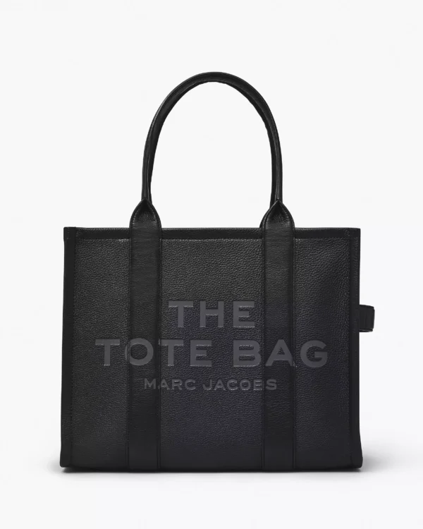 THE Marc Jacobs LEATHER LARGE TOTE BAG Black